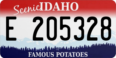 ID license plate E205328