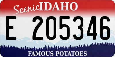 ID license plate E205346