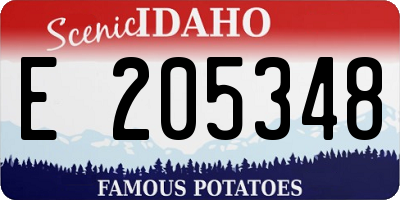ID license plate E205348