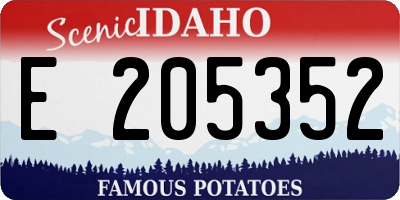 ID license plate E205352