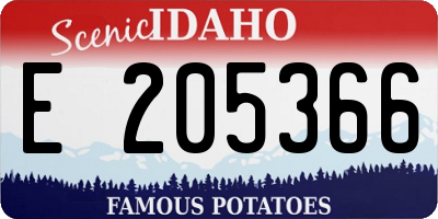 ID license plate E205366