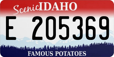 ID license plate E205369