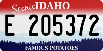 ID license plate E205372