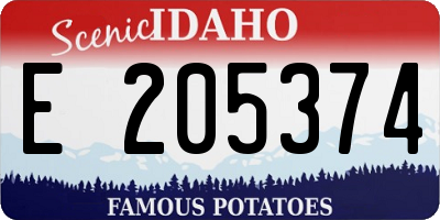 ID license plate E205374