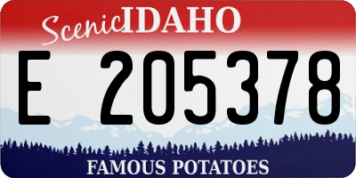 ID license plate E205378