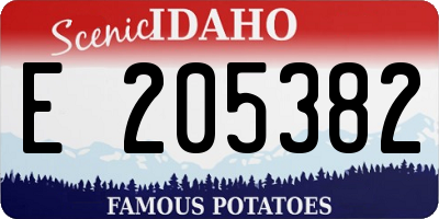 ID license plate E205382