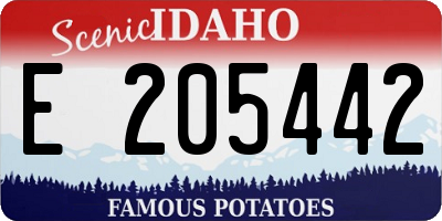 ID license plate E205442