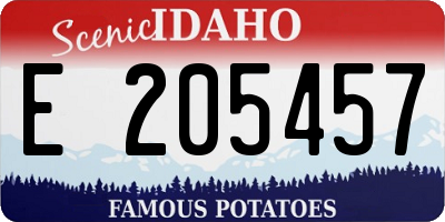 ID license plate E205457