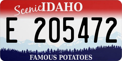 ID license plate E205472