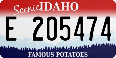 ID license plate E205474