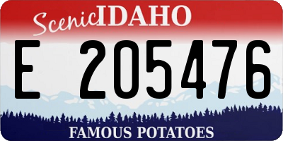 ID license plate E205476