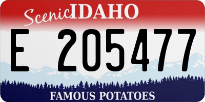 ID license plate E205477