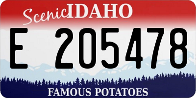 ID license plate E205478