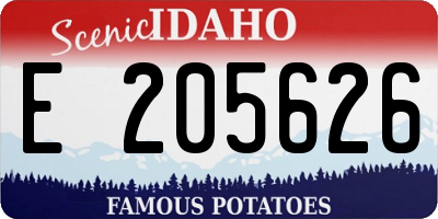 ID license plate E205626
