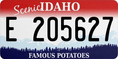 ID license plate E205627