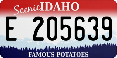 ID license plate E205639