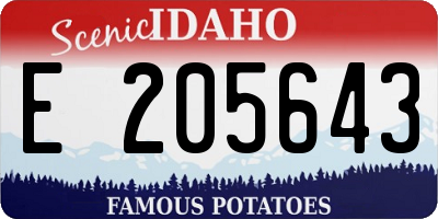 ID license plate E205643
