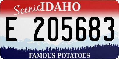 ID license plate E205683