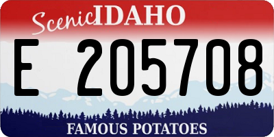 ID license plate E205708