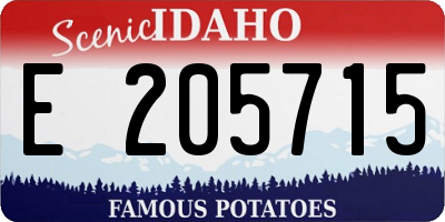 ID license plate E205715