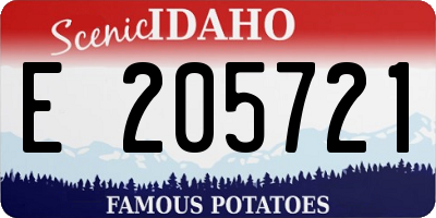ID license plate E205721