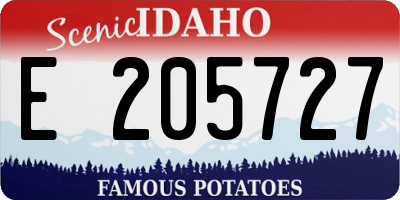 ID license plate E205727