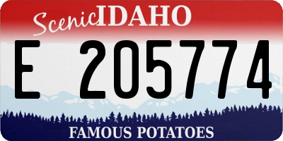 ID license plate E205774