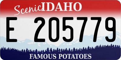 ID license plate E205779