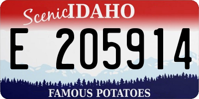 ID license plate E205914