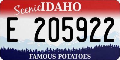 ID license plate E205922