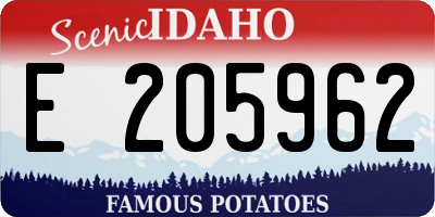 ID license plate E205962