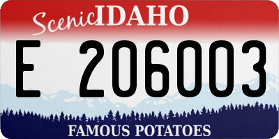 ID license plate E206003