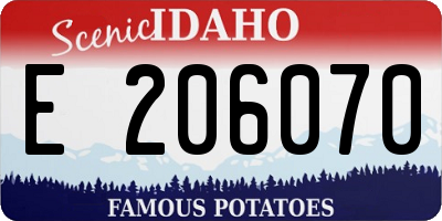 ID license plate E206070