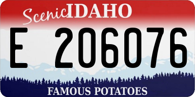ID license plate E206076