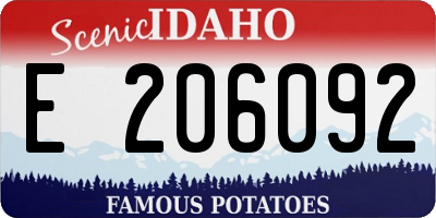ID license plate E206092