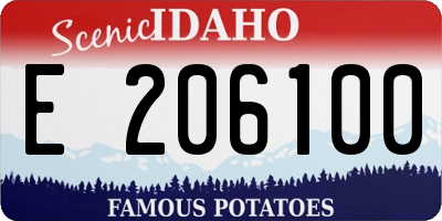 ID license plate E206100