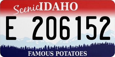 ID license plate E206152