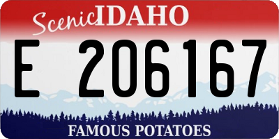 ID license plate E206167