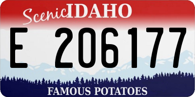 ID license plate E206177