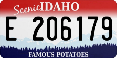 ID license plate E206179