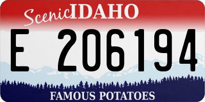 ID license plate E206194