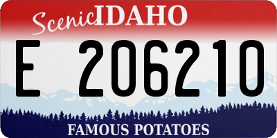 ID license plate E206210