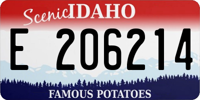 ID license plate E206214
