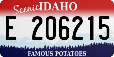 ID license plate E206215
