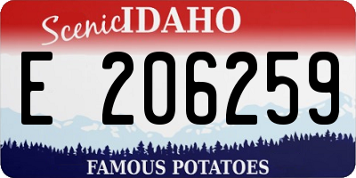 ID license plate E206259