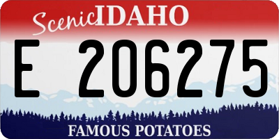 ID license plate E206275