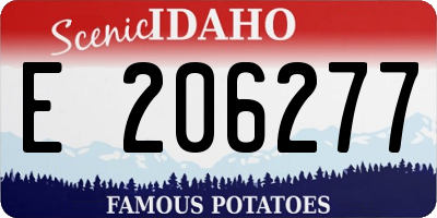 ID license plate E206277
