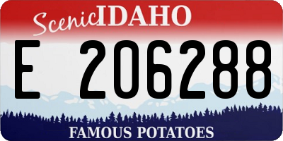 ID license plate E206288