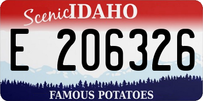 ID license plate E206326