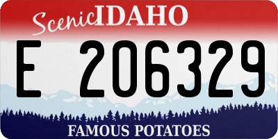 ID license plate E206329
